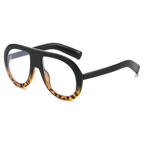 Occhiali Anti Luce Blu Sovradimensionati Retro Moda Quadrati Montatura PC Stampa Leopardata Tartarugato Per Adulto