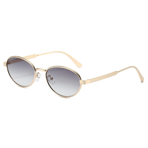 Lunettes De Soleil Ovales Vintage Monture En Métal Protection UV Rétro Pour Conduite Extérieure Hommes Femmes