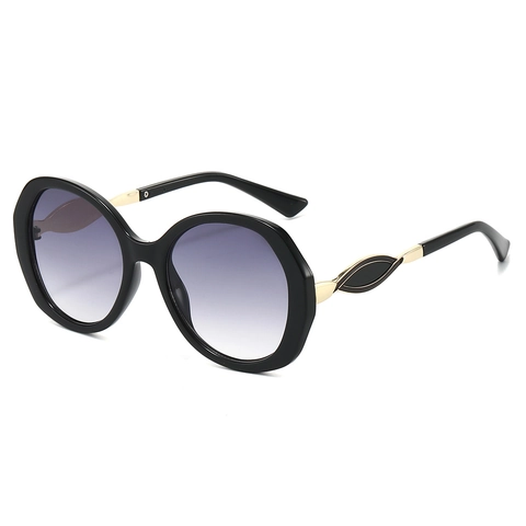 Occhiali Da Sole Rotondi Oversize Retro Sfumati Lenti PC Protezione UV400 Aste In Metallo Moda Per Donne Uomini