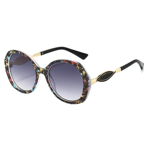 Occhiali Da Sole Rotondi Oversize Retro Sfumati Lenti PC Protezione UV400 Aste In Metallo Moda Per Donne Uomini