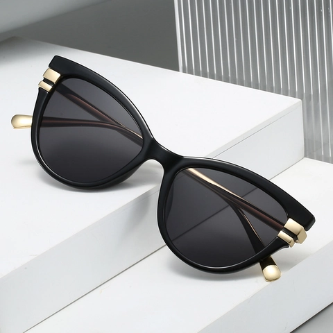 Lunettes De Soleil Cat Eye Monture PC Et Branches Métalliques Protection UV400 Rétro Mode Trendy Chic Pour Femmes Hommes