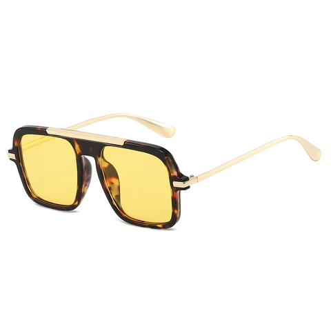Retro Square Sunglasses Oversized PC Metal Frame UV400 Protection For Driving Party Outdoor Unisex