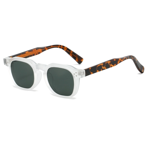 Gafas De Sol Cuadradas Vintage Protección UV400 Marco PC Metal Lentes Polarizadas TAC Decoración Remaches Mujer Hombre