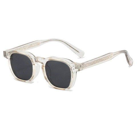 Gafas De Sol Cuadradas Vintage Protección UV400 Marco PC Metal Lentes Polarizadas TAC Decoración Remaches Mujer Hombre