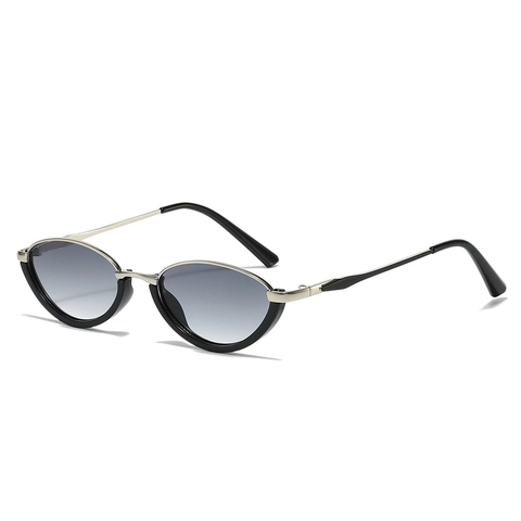 Lunettes De Soleil Oeil De Chat Vintage Pour Femmes Monture Métal PC Protection UV400 Mode