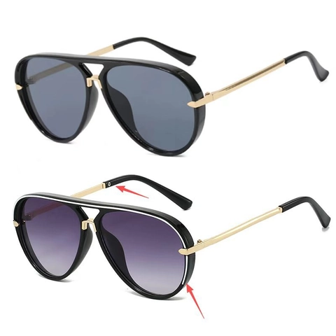 Gafas De Sol De Aviador De Moda Montura Cuadrada Extragrande Vintage De Tendencia Protección UV400 Para Mujeres Hombres Viaje