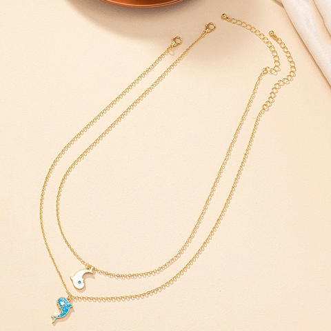 Delfin Anhänger Halsketten Zinklegierung Emaille Glitzer Mode Yin Yang Stil Schmuck Geschenk Für Frauen