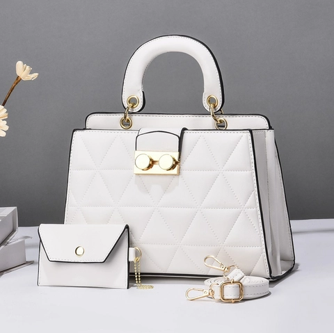 Geometric Quilted Handbag Women PU Leather Crossbody Bag Elegant Shoulder Bag With Handle And Removable Strap Mini Pouch