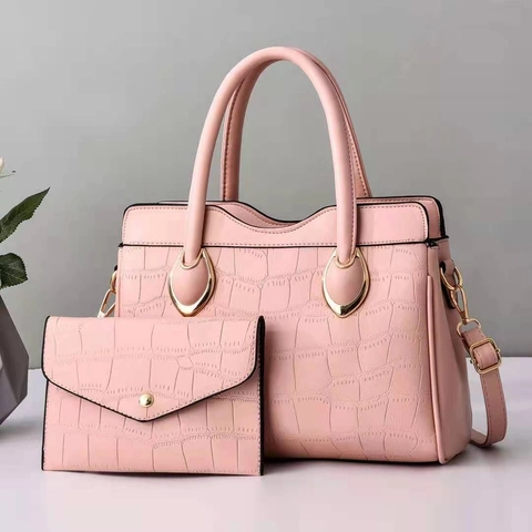 Crocodile Pattern PU Leather Tote Bag And Envelope Clutch Large Capacity Shoulder Crossbody Handbag For Women Korean Style
