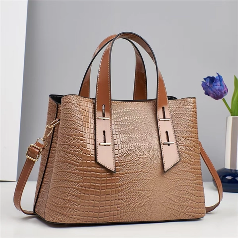 Borsa Tote Da Donna Con Motivo Coccodrillo Grande Capacità Borsa A Mano Spalla Tracolla Con Tracolla Regolabile