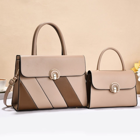 Borsa A Mano E Tracolla In Pelle PU Patchwork Color Block Moda Donna Pendolare Borsa A Spalla Con Fibbia In Metallo