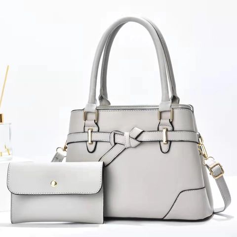 Elegant Women PU Leather Handbag And Wallet Bow Decoration Large Capacity Shoulder Crossbody Bag Fashion Tote For Lady