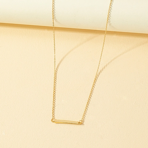 Minimalist Geometric Bar Pendant Necklace Alloy Gold Simple Fashion Trendy Jewelry For Women Daily Wear
