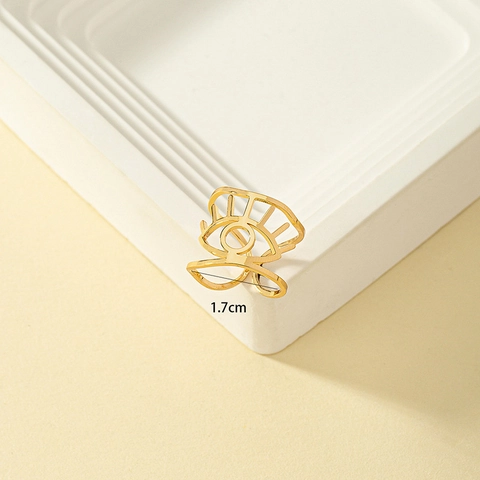Evil Eye Offener Ring Hohl Wimpern Verstellbarer Geometrischer Schmuck Für Damen Trendy
