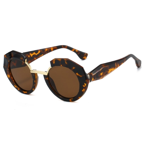 Mode Runde Rahmen Geometrische Metallbesatz Sonnenbrille UV400 Schutz Retro Ins Stil Street Fotografie Brillen Für Damen