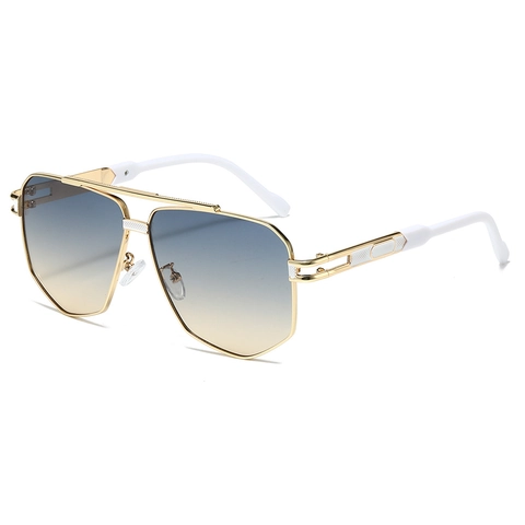 Fashion Square Sunglasses Metal Frame UV400 Protection Gradient Lenses Pilot Style For Men Women Outdoor Driving