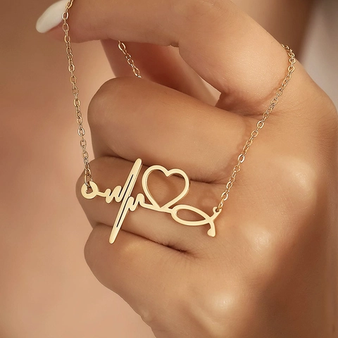 Stethoscoop Hartslag Hart Hanger Ketting Verguld Legering Medische Verpleegkundige Arts Sieraden Cadeau Voor Vrouwen