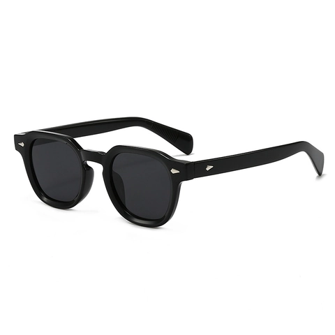 Retro Polygon Großer Rahmen Sonnenbrille PC Material UV Schutz Outdoor Mode Trendy Nietendekor Unisex