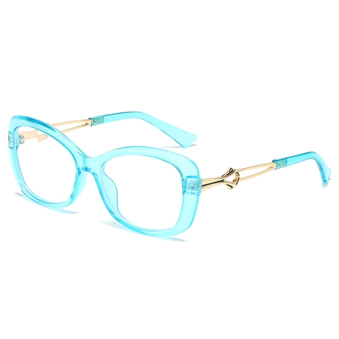 Occhiali Da Vista Cat Eye Donna Moda Plastica Metallo Anti Luce Blu Montatura Grande Stile Vintage
