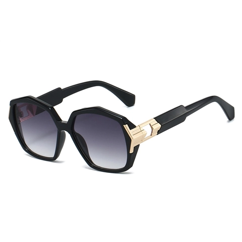 Oversized Hexagon Sunglasses PC Metal Frame UV400 Protection Vintage Geometric Fashion Eyewear For Outdoor Travel