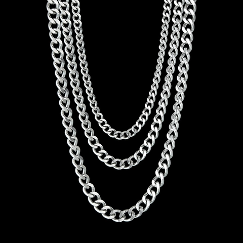 Κολιέ Αλυσίδα Cuban Link από Ανοξείδωτο Ατσάλι για Άνδρες Γυναίκες Hip Hop Street Style Χρυσό Μαύρο Ασημί