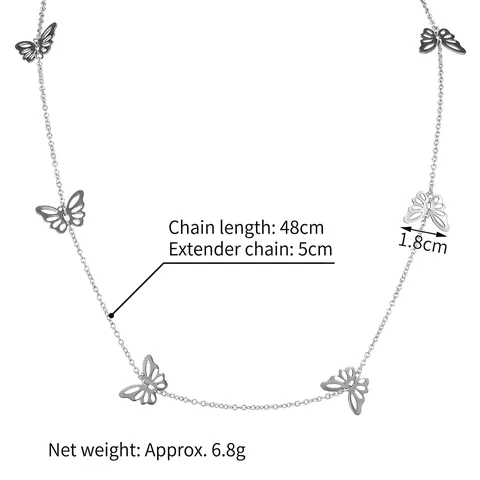 Collana Farfalla Acciaio Inossidabile Pendente Multi Farfalla Cavo Catena Regolabile Gioielli Minimalisti Per Donna