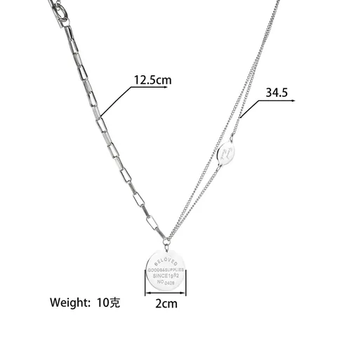Collana In Acciaio Inossidabile Con Catena Asimmetrica E Pendente A Moneta Rotonda Stile Retro Hip Hop Gioielli Da Donna