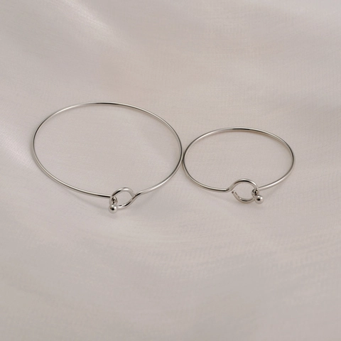Bracciale Rigido Minimalista In Acciaio Inossidabile Con Chiusura A Sfera Stile Francese Per Donne E Bambini