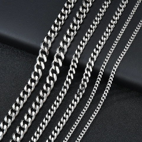 Collier Hip Hop Cuban Link En Acier Inoxydable Chaîne Polie Bijoux De Mode Minimalistes Uniques Pour Hommes Et Femmes