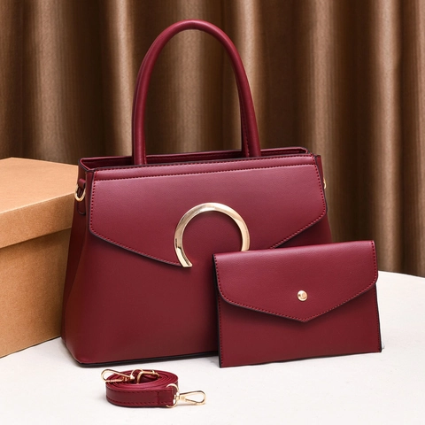 Women Structured Handbag Envelope Clutch Detachable Strap Korean Fashion PU Leather Crossbody Shoulder Bag Commute Purse