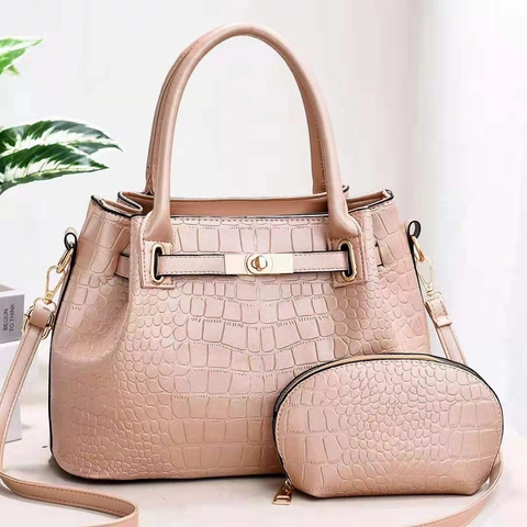 Bolso De Mano Y Estuche Para Mujer Patrón Cocodrilo Cuero PU Bolso De Hombro Elegante Para Oficina