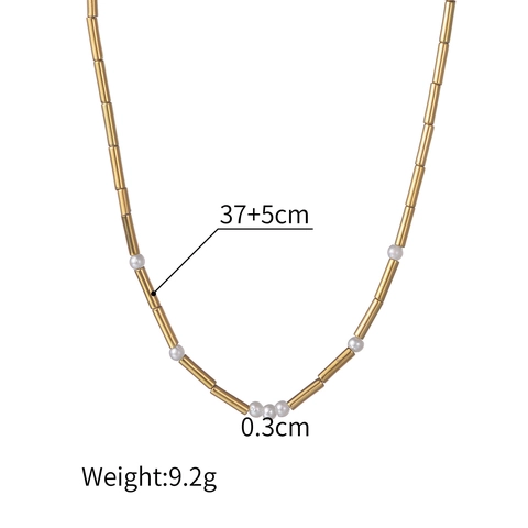Collana Di Perline Con Ciondolo A Cuore Stile Francese Vintage In Acciaio Inossidabile Placcato Oro Gioielli Eleganti