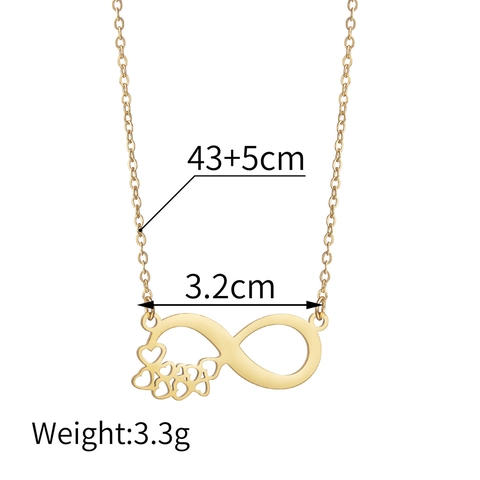 Infinity Herz Anhänger Halskette Edelstahl Vergoldet Minimalistisches Nischendesign Schmuck Für Frauen Verstellbare Kette