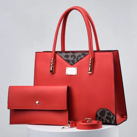 Damen Handtasche Und Portemonnee PU Leder Leopardenmuster Patchwork Große Kapazität Schulter Umhängetasche Street Fashion