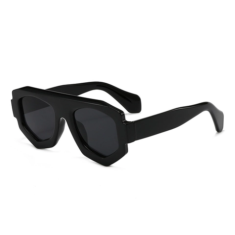 Gafas de Sol Geométricas de Polígono de Moda Montura de PC Lente de AC Protección UV400 Gafas de Hip Hop de Gran Tamaño para Fotos de Calle Mujer Hombre
