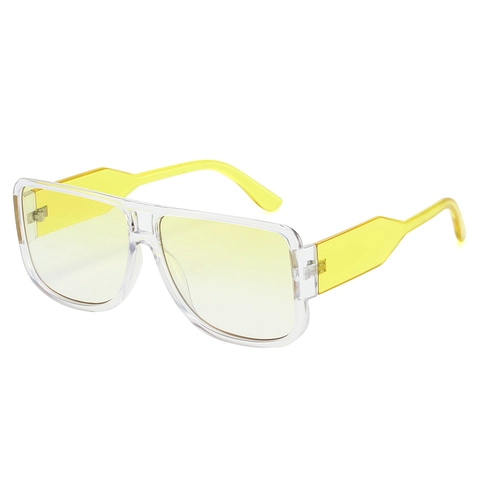 Occhiali Da Sole Quadrati Oversize Retro UV400 PC Doppio Ponte Colore Gelatina Trasparente Occhiali Hip Hop Unisex