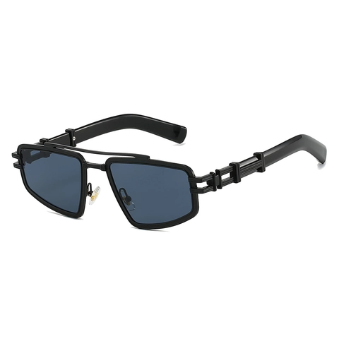 Occhiali Da Sole Steampunk Retrò Montatura In Metallo Geometrico Doppio Ponte UV400 Polarizzati Moda Punk Per Uomo E Donna