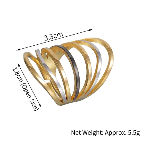Multilayer Spiral Stainless Steel Ring Adjustable Opening Geometric Hollow Minimalist Ins Style Niche Design Jewelry