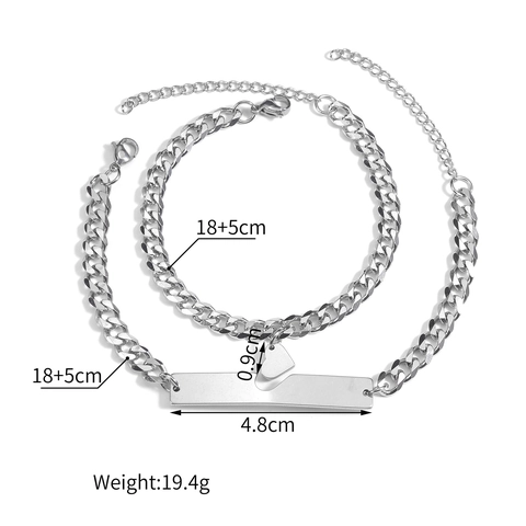 Bracciali Coordinati Per Coppie In Acciaio Inossidabile Cuore Puzzle Catena Curb Gioielli Lucidati Regalo Amanti