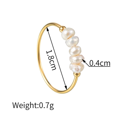 Roestvrijstalen Barokke Kunstparelring Verguld Minimalistisch Geometrisch Elegante Vinger Sieraden Voor Dames
