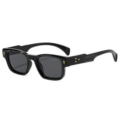Retro Square Sunglasses UV400 Protection PC Frame Vintage Arrow Rivet Decoration Fashionable Eyewear Men Women