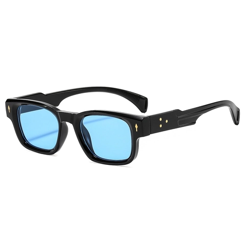 Retro Square Sunglasses UV400 Protection PC Frame Vintage Arrow Rivet Decoration Fashionable Eyewear Men Women