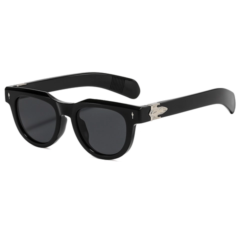 Retro Square Sunglasses UV400 Protection PC Frame Metal Dagger Decor Punk Gothic Eyewear Fashion Travel Unisex