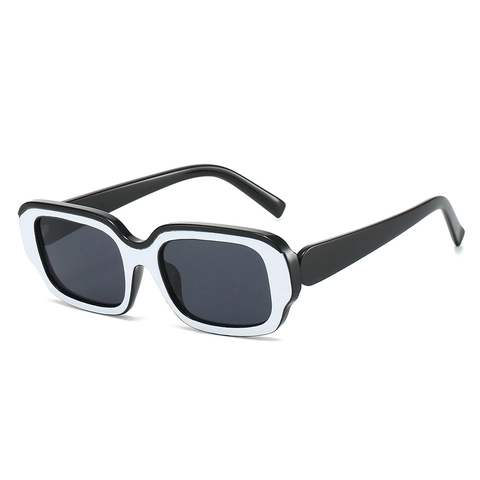 Occhiali Da Sole Rettangolari Di Moda Retro Quadrati Montatura PC Protezione UV400 Colore A Contrasto Per Uomini Donne