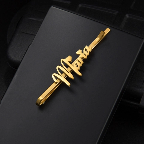 Edelstahl Schriftzug Herz Haarklammer Minimalistisch Polierte Bobby Pin Haarnadel Für Frauen Nischen Design