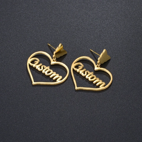 Oorbellen 304 Roestvrij Staal Vlinder Hartvorm Holle Letter Niche Ontwerp Minimalistische Sieraden Voor Dames