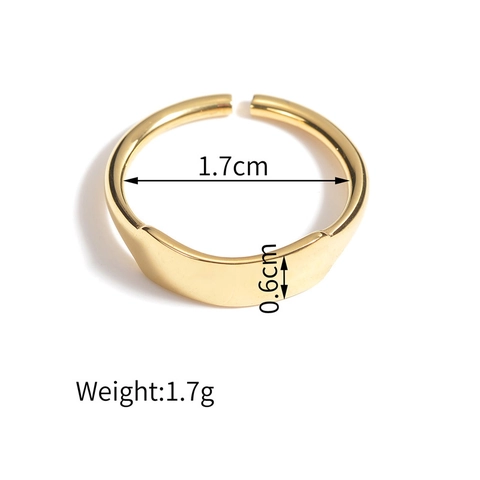 Minimalistische Zegelring Roestvrij Staal 304 Geometrisch Gepolijst Spiegelafwerking Verstelbaar Open Ontwerp Unisex