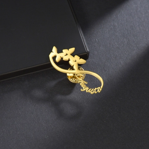 Spilla Farfalla Infinito In Acciaio Inossidabile Gioielli In Metallo Accessorio Moda Per Donna