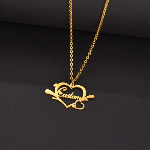 Heart Pendant Necklace Stainless Steel Hollow Heart Design Elegant Clavicle Chain Minimalist Jewelry For Women Men