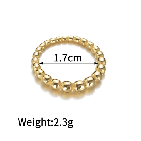 Minimalist Beaded Ring Stainless Steel Geometric Round Bead Finger Ring Chic Versatile Jewelry For Women Men